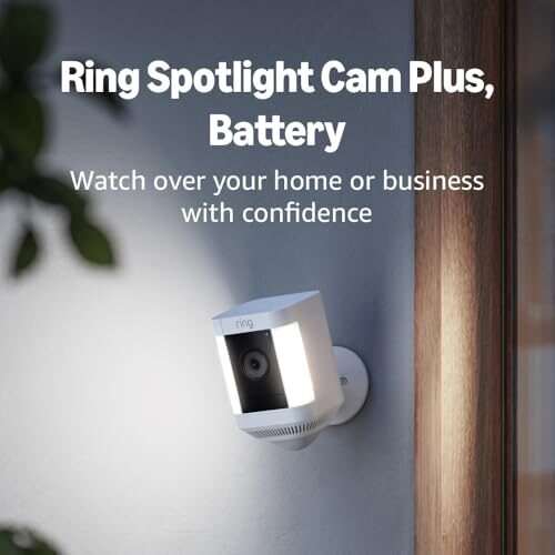 Like-New Ring Spotlight Cam Plus, Battery | Home or business security with HD video, Two-Way Talk, Color Night Vision, and Security Siren (2022 release) – White
