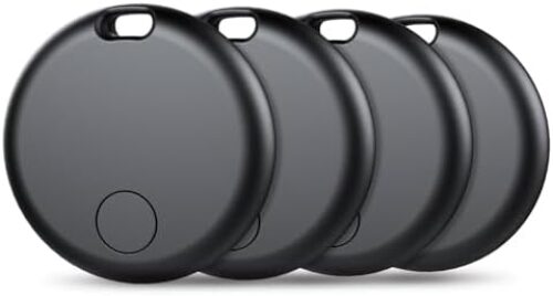 Air Tracker Tags-4 Pack: Smart Bluetooth Tracker, Item Finder Works with Apple Find My (iOS Only) App, Trakcer Tag Locator for Keys, Luggage, Satchel, weTag mini. (Not for Android Devices)