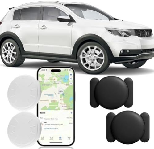 2PCS Tracker Device for Vehicles,GPS Car Tracker-No Monthly Fee Car Locator Works with Find My(iOS Only),Mini Hidden Car Tracker with Magnetic Case,GPS para Ccarros.