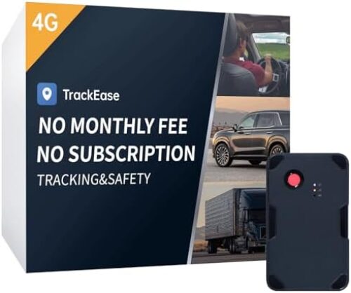 GPS Tracker for Vehicles, No Monthly Fee, No Subscription, Long Battery Life, 4G SIM Card and Data Included, Trip History, GeoFence, Driving Alerts, Magnectic