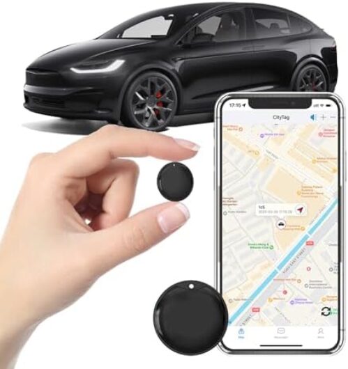 GPS Tracker for Vehicles – Car Tracker Device Hidden for Vehicles, Real-Time Mini Tracker Device for Vehicles, No Monthly Fee Subscription No SIM Card Required(Available for Android and iOS) (Black)