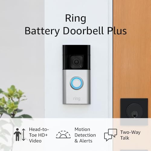 Ring Battery Doorbell Plus | Head-to-Toe HD+ Video, motion detection & alerts, and Two-Way Talk