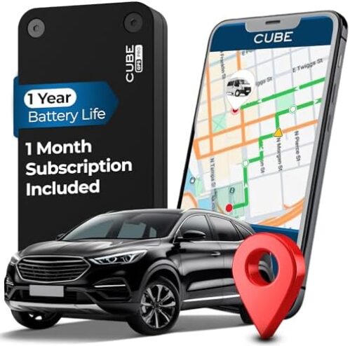Cube Pro GPS Tracker for Vehicles with Built-in 1 Year Battery – IP67 Waterproof Real Time GPS Tracker for Cars – iOS & Android Compatible – Hidden Magnetic Tracking Device for Cars, Fleets, Trailers